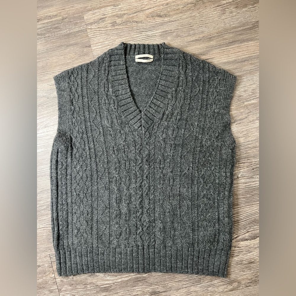 Anthropologie Charcoal V-Neck Sweater Vest